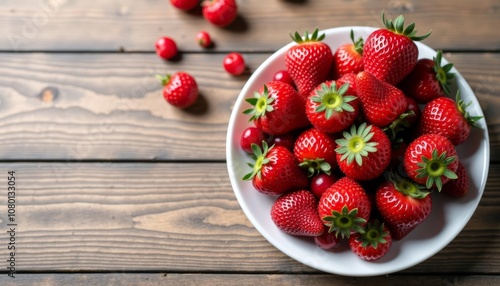  Freshly picked strawberries ready to be enjoyed