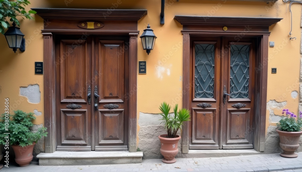 Charming entrance to a quaint European home Charming entrance to a quaint European home