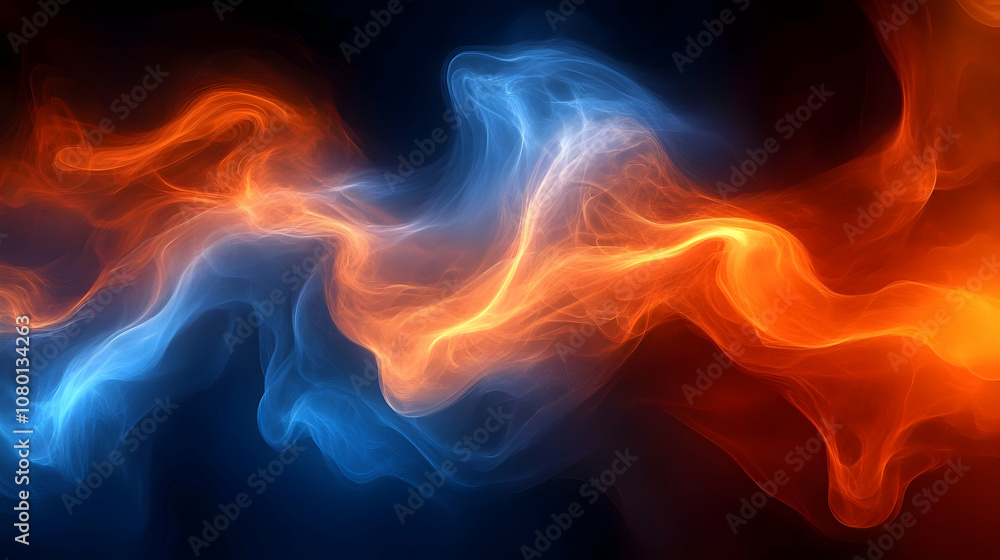 Abstract Background With Orange and Blue Smoke Abstract Background With Orange and Blue Smoke