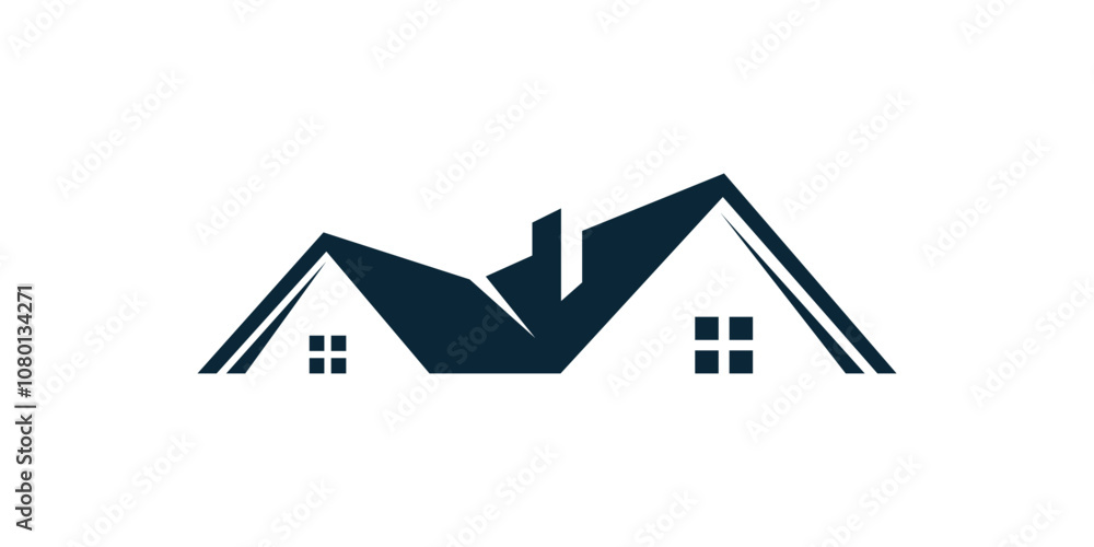 The logo of the luxury house in front view The logo of the luxury house in front view