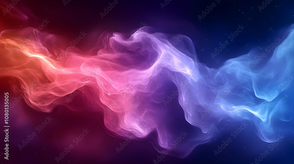 Abstract Background with Wavy Glowing Shapes in Purple, Blue and Red Colors Abstract Background with Wavy Glowing Shapes in Purple, Blue and Red Colors