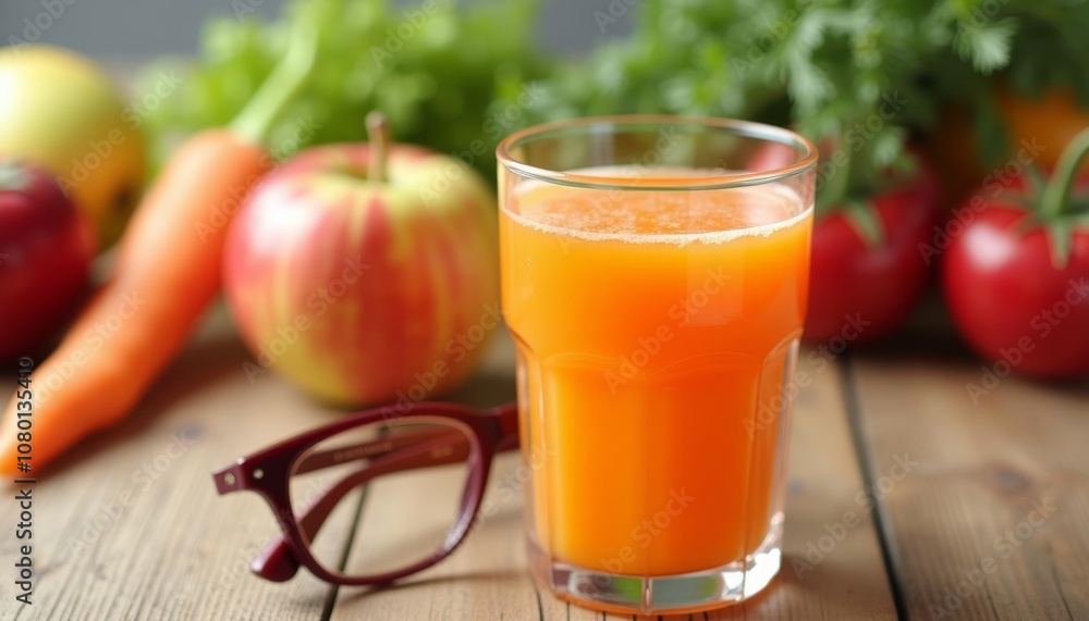 Healthy start to the day with a refreshing glass of orange juice Healthy start to the day with a refreshing glass of orange juice