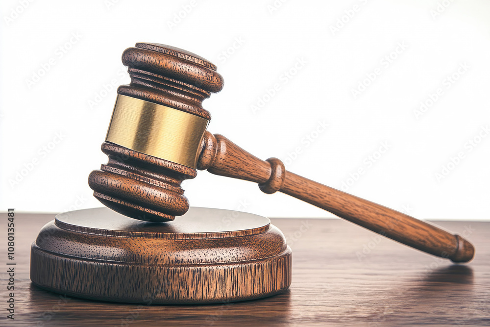 Close-up of a judge's gavel on a wooden desk, symbolizing justice and authority. Close-up of a judge's gavel on a wooden desk, symbolizing justice and authority.