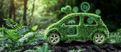 Wallpaper Mural Eco-Friendly Car Concept in Lush Forest Setting Torontodigital.ca