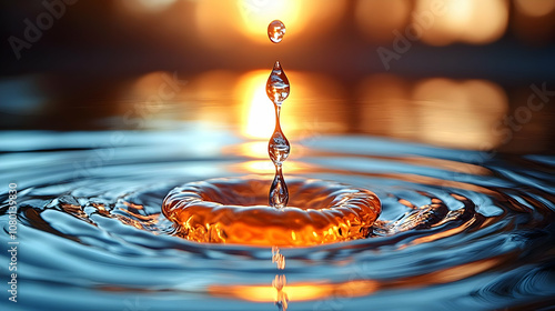 Water Drop Splashing into S...