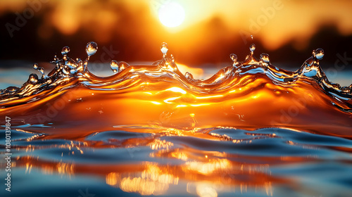 Water Splash Sunset Reflect...