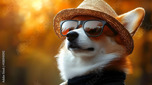 Cute Dog Wearing Sunglasses...