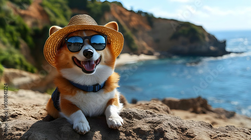 Cute Dog Wearing Sunglasses...