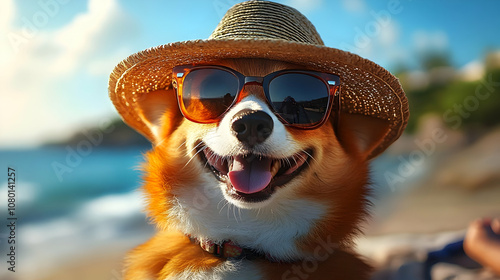 Cute Dog Wearing Sunglasses...