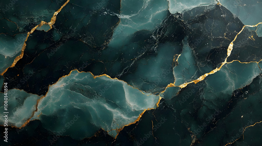 Abstract Background - Green Marble with Gold Veins Abstract Background - Green Marble with Gold Veins