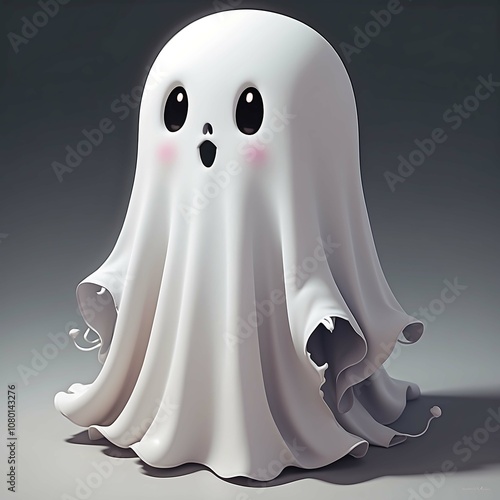 Little cute ghost. Illustration for festive design for Halloween