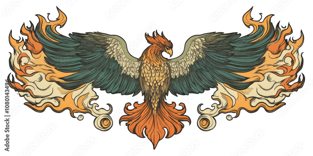Fototapeta premium Phoenix Bird in Flames.