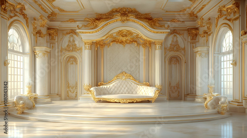 Gold Trimmed Palace Room 3D...