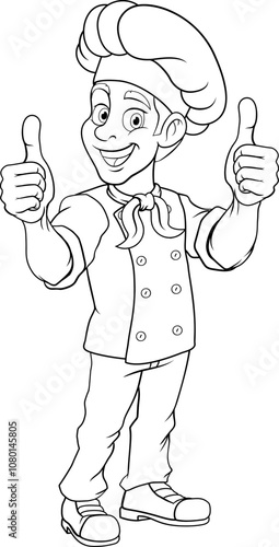 A chef or baker cartoon coo...