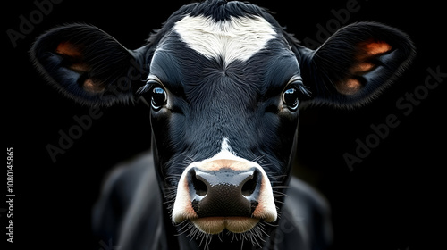 Black and White Cow Portrai...
