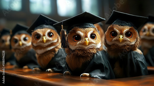 Cute Owls in Graduation Cap...