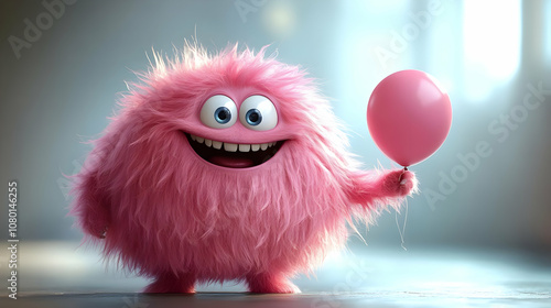 Happy Pink Furry Creature 3...