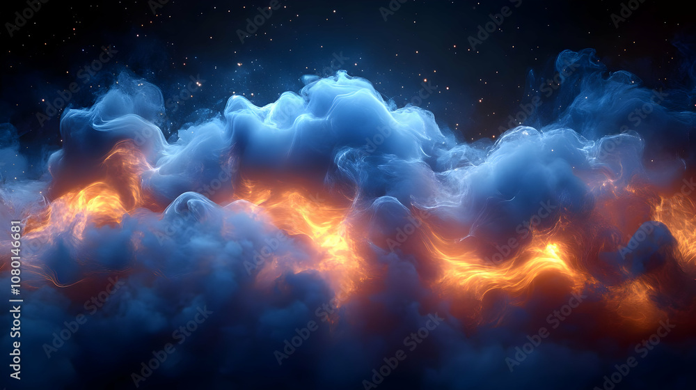 Abstract Background with Blue and Orange Flames Abstract Background with Blue and Orange Flames