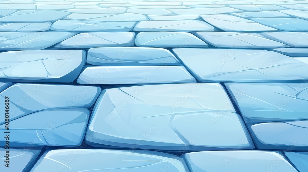 Fototapeta premium A blue stone floor with a lot of cracks