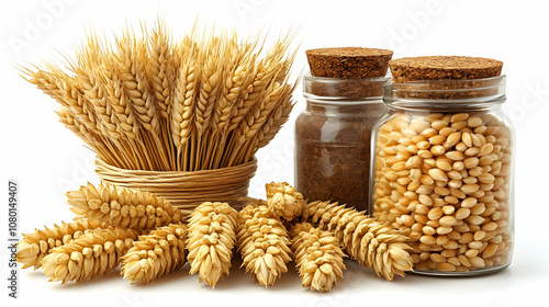 Wheat Ears and Grains in Ja...