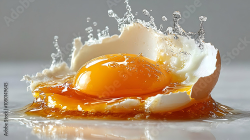 Egg Yolk Splashing Out of C...