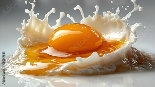 Egg Yolk Splashing in Milk ...