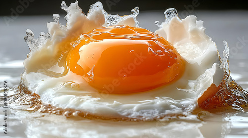 Fried Egg Splash Realistic ...