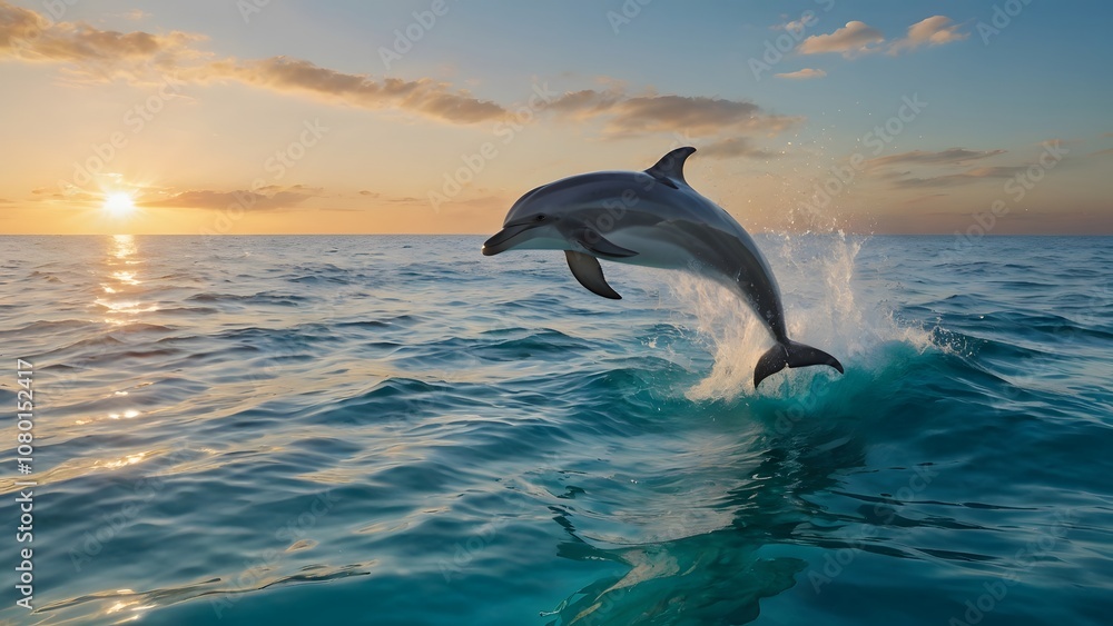 Graceful Dolphin Leaping from the Sea Graceful Dolphin Leaping from the Sea