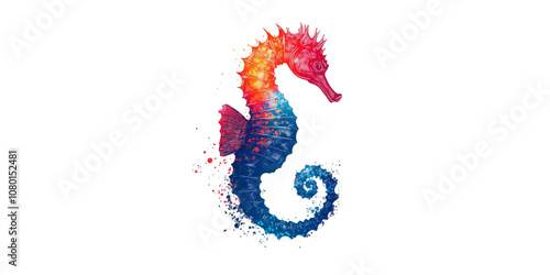 Abstract Seahorse Design. photo