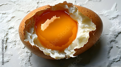 Cracked Egg with Yolk - Rea...