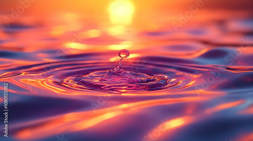 Water Drop Sunset Abstract ...