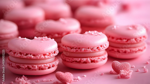 Pink Macarons with Sugar Sp...