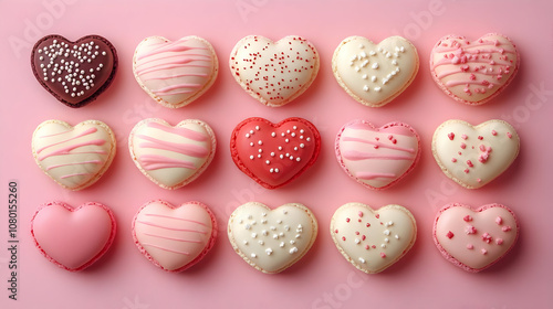 Heart-Shaped Macarons on Pi...