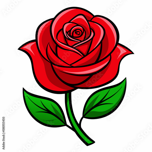 Red rose vector illustration 