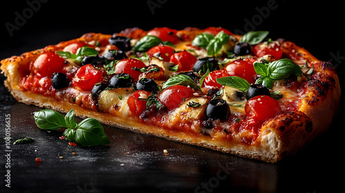 Pizza Slice with Cherry Tom...