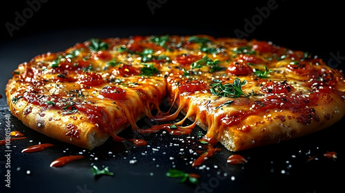 Pizza with Tomato Sauce and...