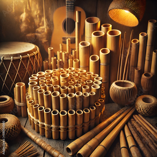 still life with angklung photo