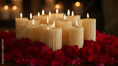 Candles and Roses Photo