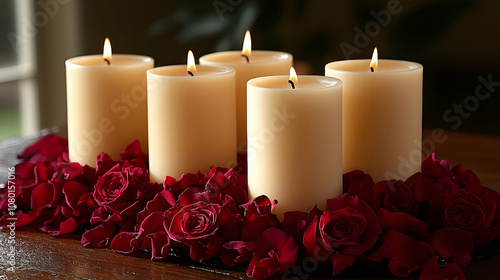 Candles and Roses Centerpie...