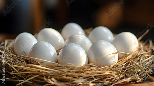 Nest of White Eggs Photo