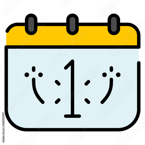 new year calendar icon with filled outline. Suitable for website design, logo, app and UI. Based on the size of the icon in general, so it can be reduced.