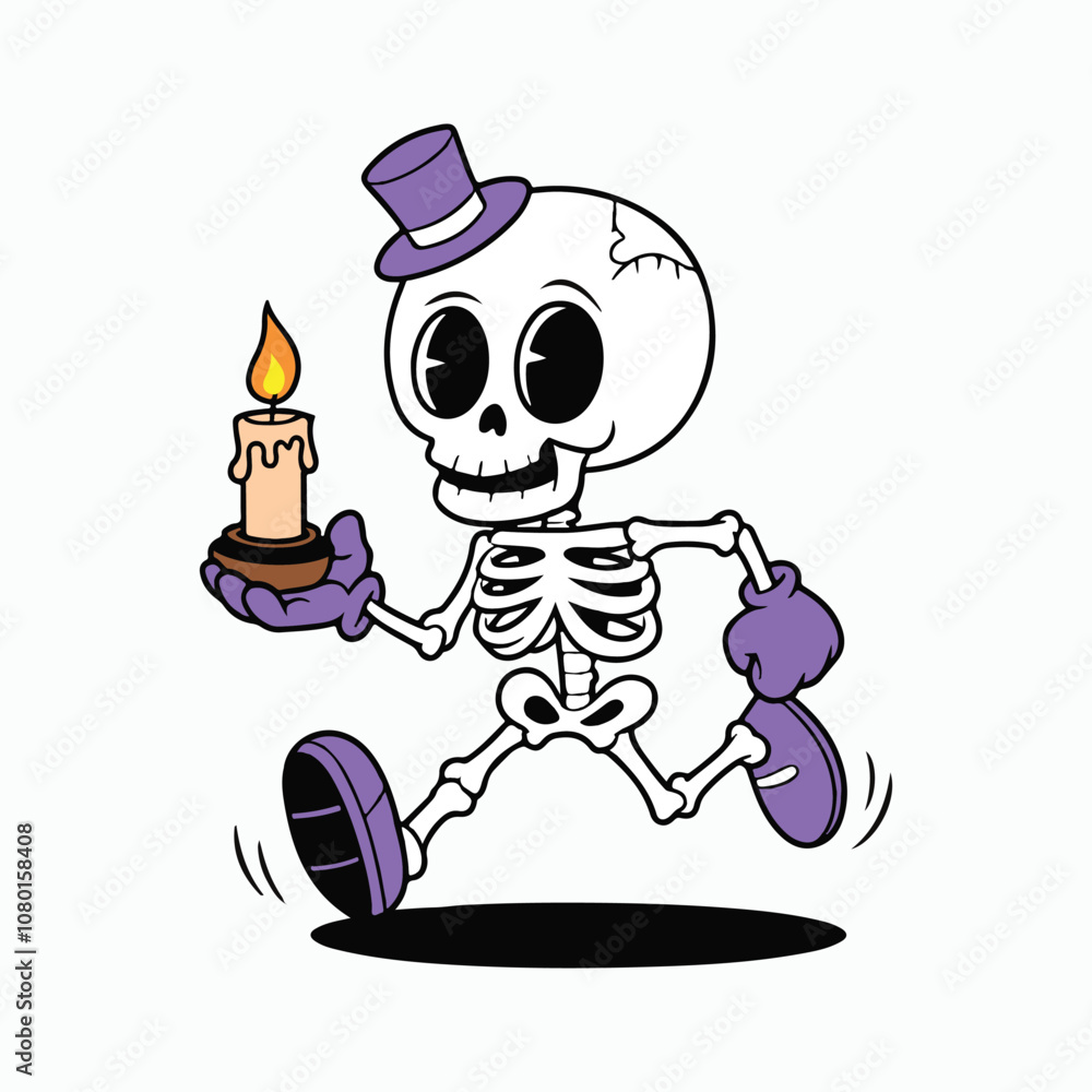 Walking Skeleton vector illustrations. Happy Halloween. Walking Skeleton vector illustrations. Happy Halloween.