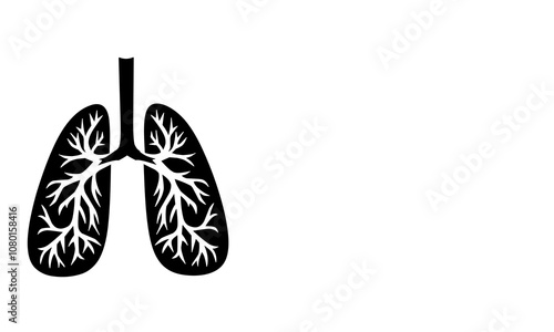 illustration of lungs, with empty areas. Suitable to commemorate world lung cancer day. Or a similar celebration