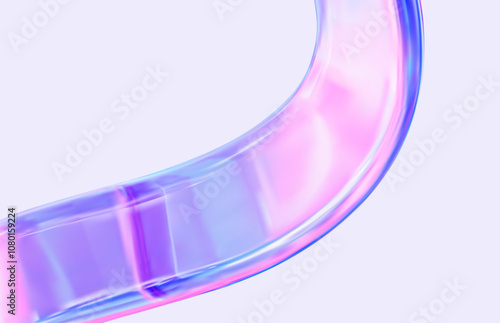 3d glass of abstract shape in the form of a wave. Vector Illustration