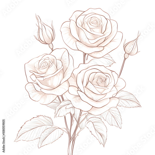 Wallpaper Mural modern 2D doodle cartoon flower and leaf concept with open space for text, featuring whimsical floral and leafy elements on crisp white backgrounds. Torontodigital.ca