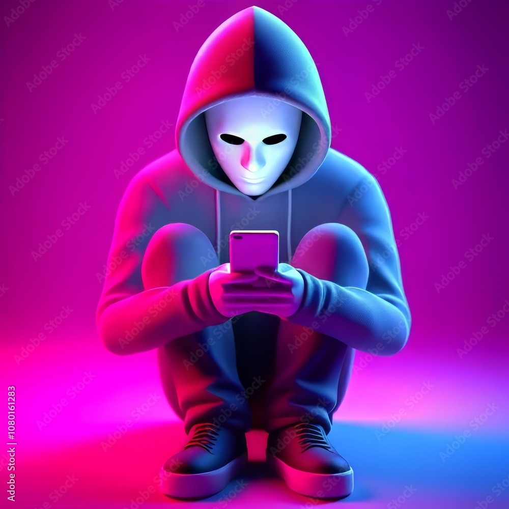 hacker is using a cell phone hacker is using a cell phone
