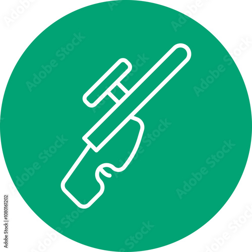 Biathlon line circle icon