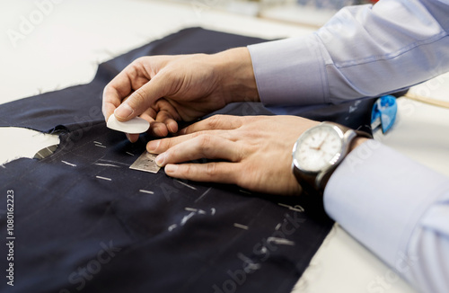 male tailor with chalk in hand