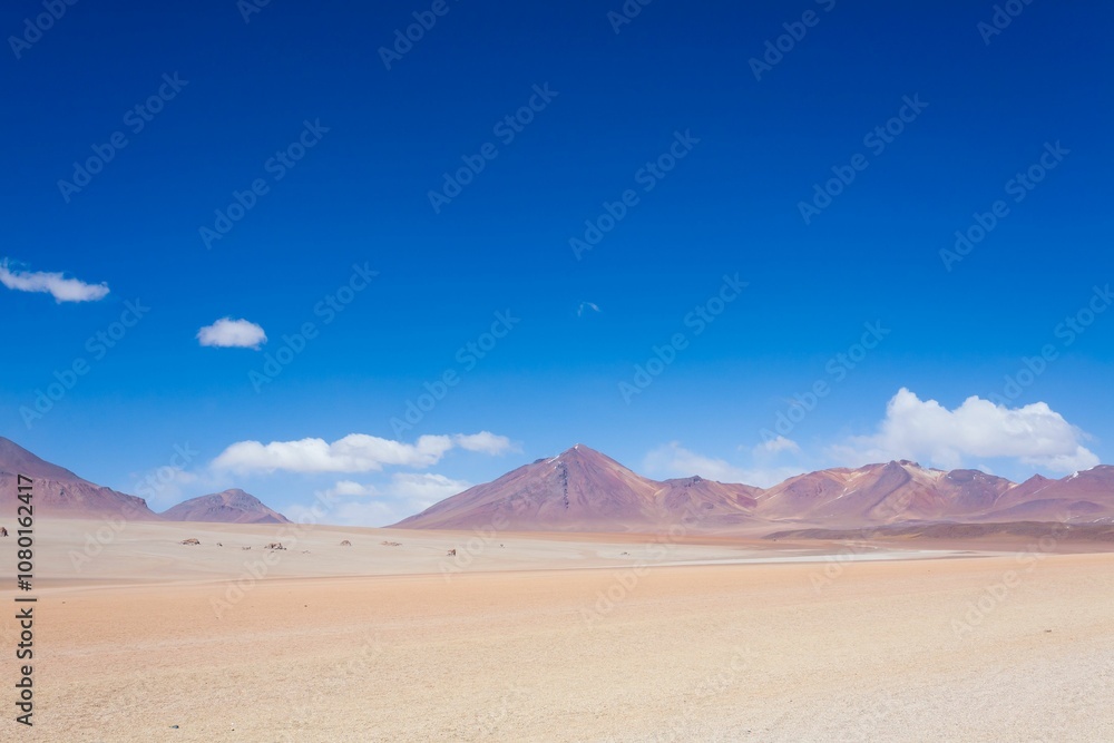 Fototapeta premium Desert landscape with distant mountains