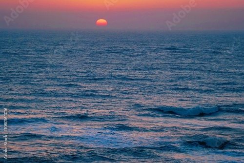 Canvas Print Sunset from Velas beach, Ratnagiri, Maharashtra, India